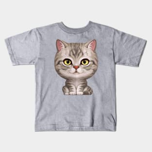 Silver Tabby Cat Kids T-Shirt